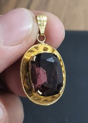 Beautiful Vintage Pendant dark Violet stone made in the USSR 1960s
