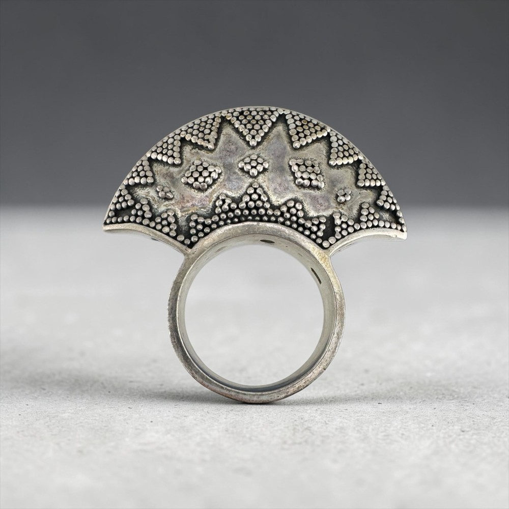 Vintage Boho Style Sterling Silver Statement Ring Size 9.75 20g