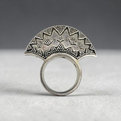Vintage Boho Style Sterling Silver Statement Ring Size 9.75 20g