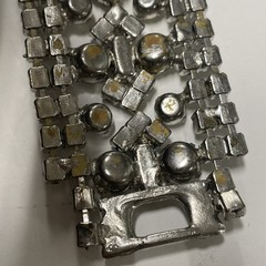 Vintage Mid Century Rhinestone 5 Row Bracelet Silver-Tone 7.5″ (FC110-1Q4452