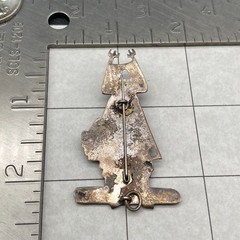 Vintage Tribal Figure 900 Silver Brooch Pin Pendant