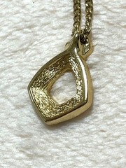 Grosse Necklace Vintage Germany Gold Black Rhinestone Pendant 39cm Elegant