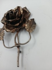 Vintage Copper Brass Flower Bangle Cuff Bracelet Boho Large