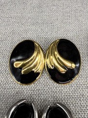 Vintage Earring Lot Clip Ons Pierced Enamel Hearts Nautical