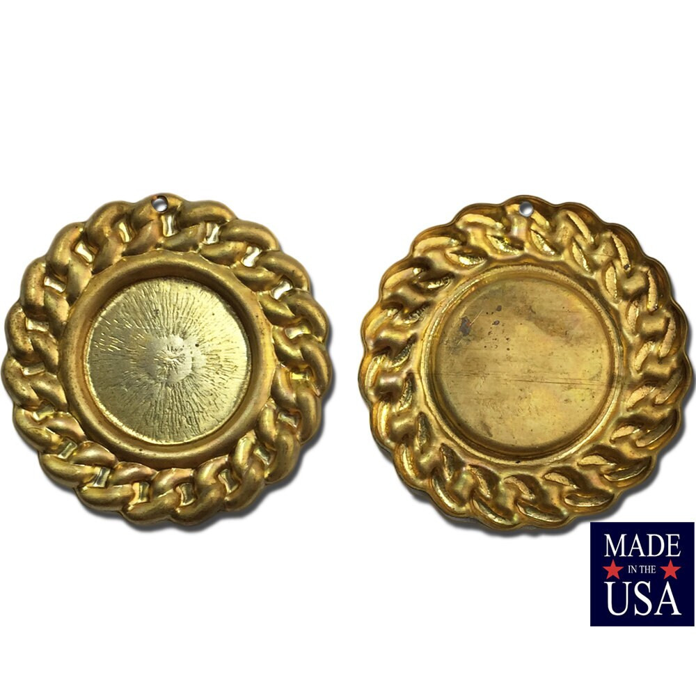 Raw Brass Chain Link Look Border 18mm Setting Pendant mtl034A