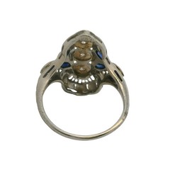 Vintage 1.50CT Round Lab Created Diamond Art Deco Leaf Ring 14K Two-Tone Gold FN