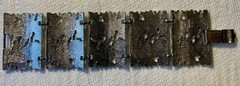Vintage Mid Century MODERNIST BRUTALIST PANEL BRACELET Silver Tone Celebrity