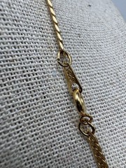 Vintage Korea Gold Tone Textured Flat S Link Chain Necklace & Bracelet Set
