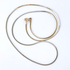 Vintage Italian Gold-Tone Sterling Silver 925 Square Snake Necklace 17.5″