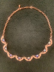Vtg Jace Aurora borealis Silver tone Adjustable length Choker collar Necklace