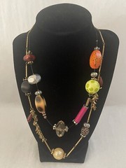 Chicos Chunky Mix Material 80’s 90’s Statement Layered Necklace
