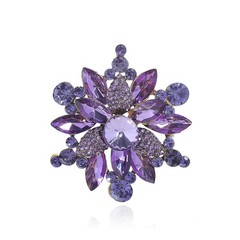 Vintage Austrian Crystal Rhinestone Flower Shape Brooch Pin Crystal Jewelry Pin