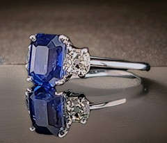 Vintage Platinum Engagement Ring 2.04CT.Natural Untreated Blue Sapphire GIA Cert