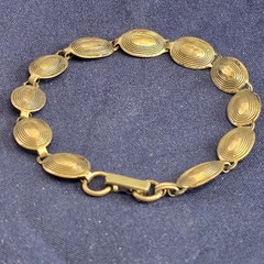 Vtg Sterling Silver Panel Bracelet 6.03g Fine Jewelry 7.25″ Fold Over
