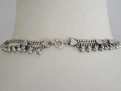Necklace Silver Tone Heart Applications Balls Oriental 26.1 g/Approx. 39 cm