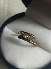 Rings Russian Soviet Silver 875 gold plated Glass vintage USSR