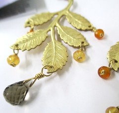 Cameron Cohen 14K GF Bohemian Leaf dangle earrings vintage HSN 1/20 Gold Filled