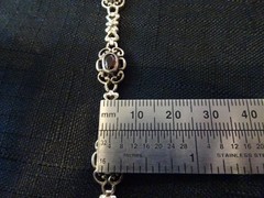 #656–VINTAGE STERLING SILVER HAN-925-BRACELET–6-STONES