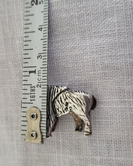 Vintage Sterling Silver Native American Buffalo Bison Pendant RARE