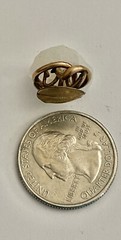 Antique Art Nouveau Edwardian Gold Filled Twisted Coil Stud Button As Is