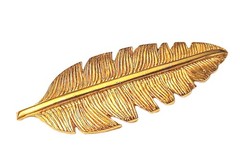 Poggi Of Paris Gold Tone Leaf Brooch Vintage