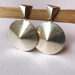 Vintage Art Deco 925 Sterling Silver Geometric Earrings Dangle 4.5 cm