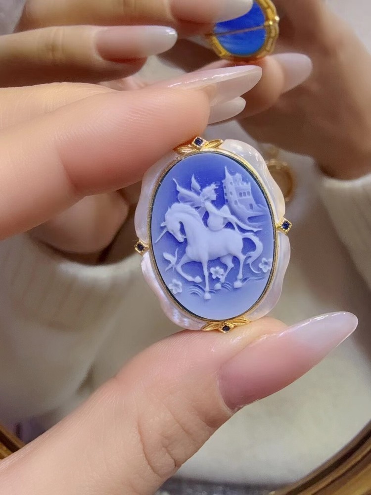 Antique style Cameo Pendant 925 Silver plated Vintage Necklace Estate Jewelry132