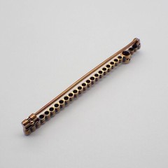 Diamond Bar Pin 14K Gold Platinum Top