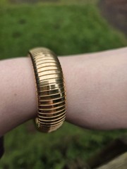 Vintage Omega Bracelet Gold Tone Expandable Egyptian Revival