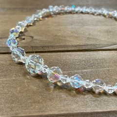 Lady Ellen Aurora Borealis Necklace Iridescent Beads Adjustable up to 16″