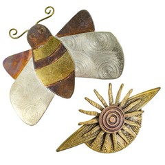 Lot Vintage Jewelry Copper Brass Boho Modernist Brutalist Organic Earthy 11pc