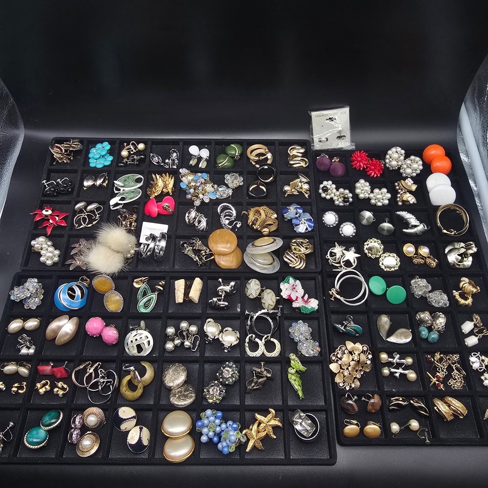 110 Clip On Earring Lot Reseller Lot Bulk Lot Costume Jewelry
