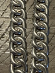 Large Vintage 925 Mexican Taxco Modernist Sterling Silver Curb Link Necklace