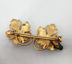 Vintage Gold tone Brooch Lot 4 pieces Crown Trifari MFA Butterfly Leaf Star