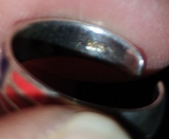Vintage 925 Silver And Enamel Red White And Blue American Flag Toe Ring