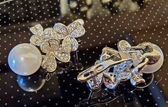 Sterling Silver 925 Earrings and Brooch Set Made in Russia