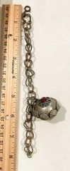 Vintage 1930s 1940s Etruscan Revival chain bracelt w charm