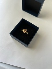 Vintage Orange Cubic Zirconia Ring Gold Plated Womens Size 8.5