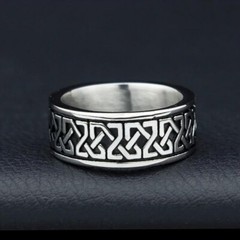 Elegant Ring For Valentine Gift Celtic Knot Authentic Vintage Band Silver Plated