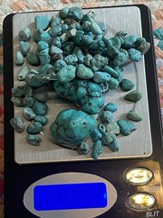 Two Large, Genuine Turquoise Nuggets And Lot Of Smaller Beads