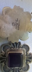 Vintage D Lucas Sterling Clover Shape Featuring Amethyst Stone Dangle Earrings
