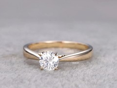 2Ct Round Cut Lab-Created Diamond Solitaire Wedding Ring 14k Yellow Gold Plated