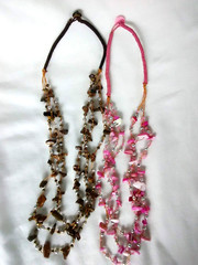 Layered Necklaces Lot of 2 Seashell mlxad nuggets 24″ Gift New USA Boho Seller