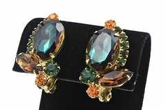 Superb JULIANA DE Delizza Elster Heliotrope Green Fall Bracelet Earrings Set