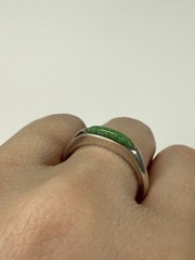 Carolyn Pollack Sterling Silver Crushed Green Turquoise Stackable Ring 9.75