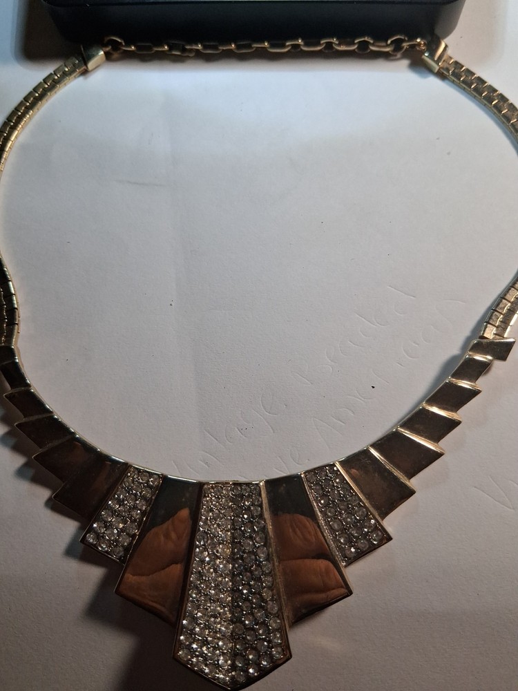 Space Woman Art Deco Charm Necklace 1960s Round Link Chain