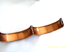 VINTAGE ELABORATE COPPER HINGED BANGLE BRACELET SIGNED RENOIR