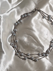 Vintage Signed Carol Lee Faux Pearl Headed Layered Necklace Choker