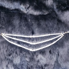 Vintage 1950s 3 Strand Aurora Borealis AB Necklace Choker Alice Caviness