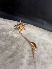 Vintage Copper Flower Brooch READ